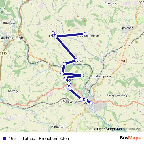 165 bus Line Map