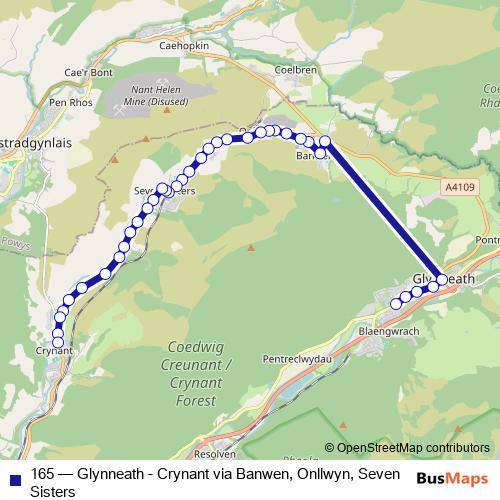 165 bus Line Map