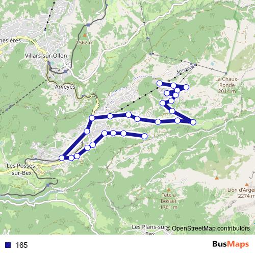 165 bus Line Map