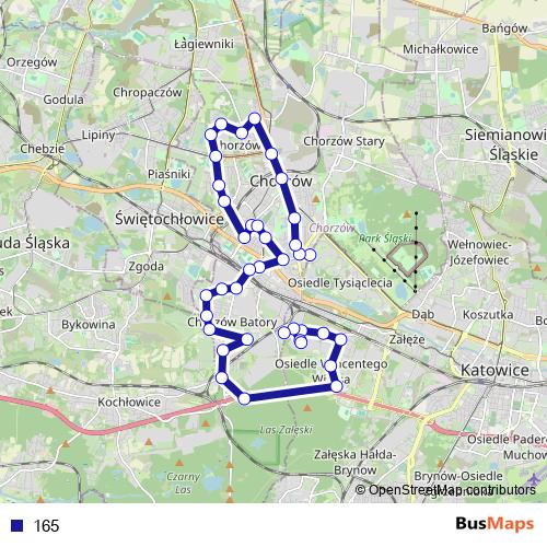 165 bus Line Map