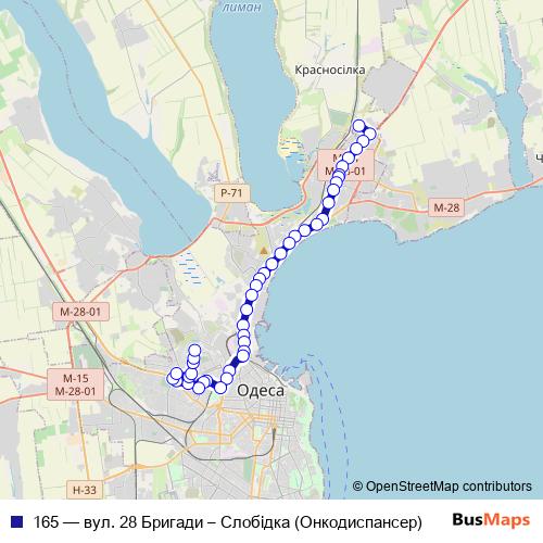165 bus Line Map