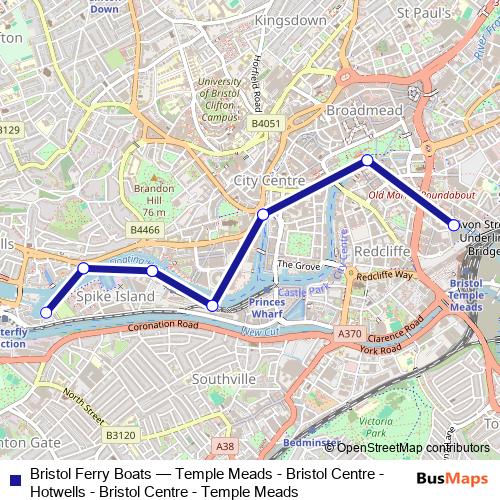 Bristol Ferry Boats ferry Line Map