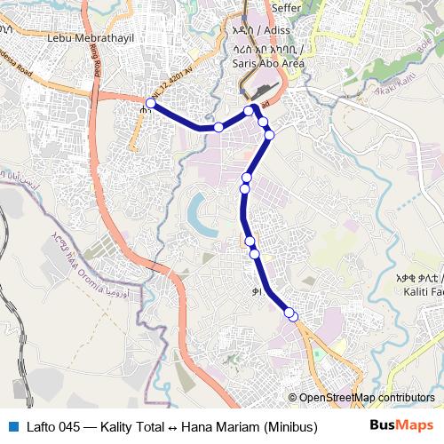 Lafto 045 bus Line Map