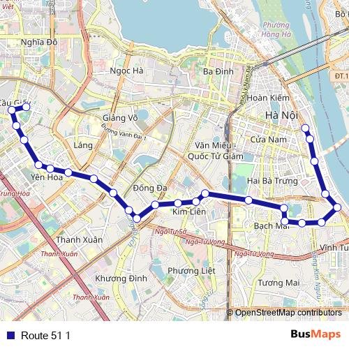 Route 51 1 bus Line Map