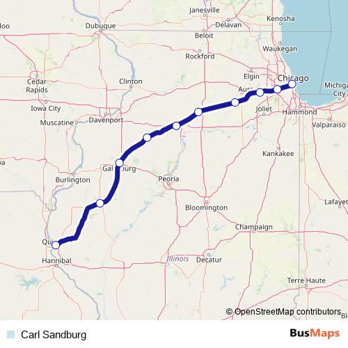 Carl Sandburg rail Line Map