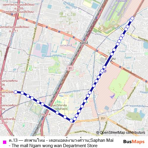 ต.13 bus Line Map