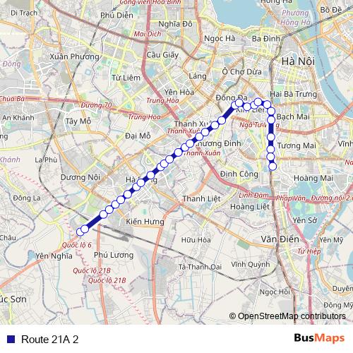 Route 21A 2 bus Line Map