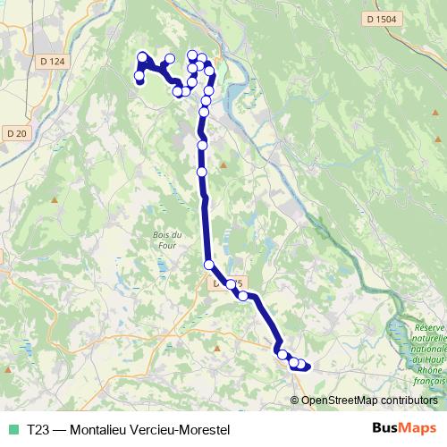 T23 bus Line Map