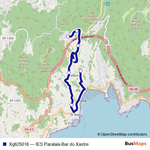 Xg625016 bus Line Map