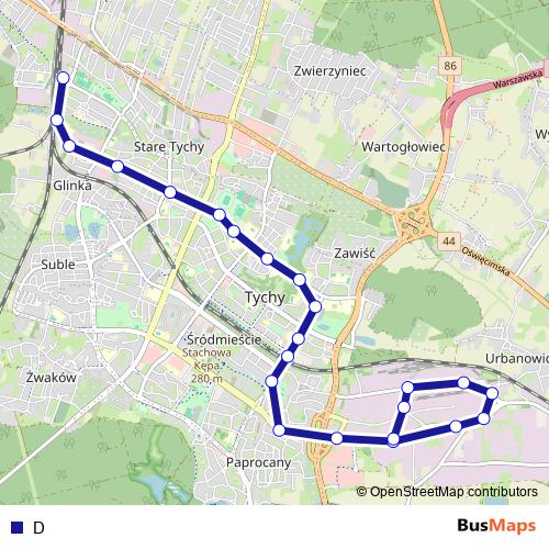 D trolleybus Line Map