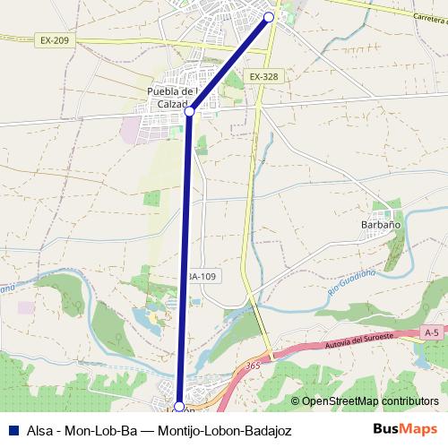 Alsa - Mon-Lob-Ba bus Line Map