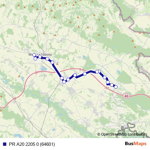 PR A20 2205 0 (64601) bus Line Map