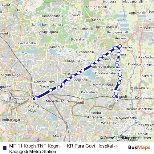 MF-11 Krpgh-TNF-Kdgm bus Line Map
