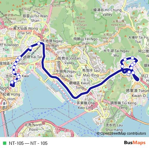 NT-105 bus Line Map