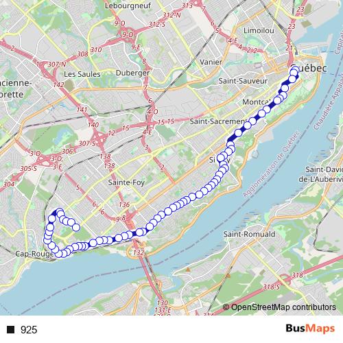 925 bus Line Map