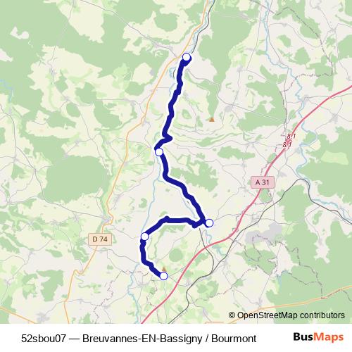 52sbou07 bus Line Map