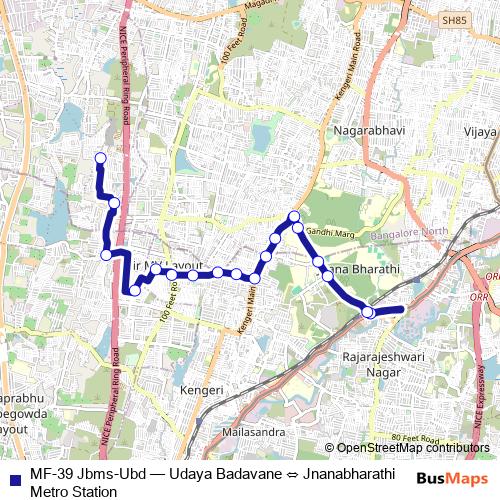 MF-39 Jbms-Ubd bus Line Map