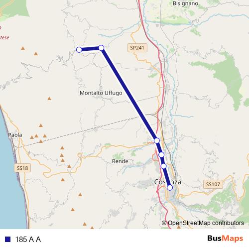 185 A A bus Line Map