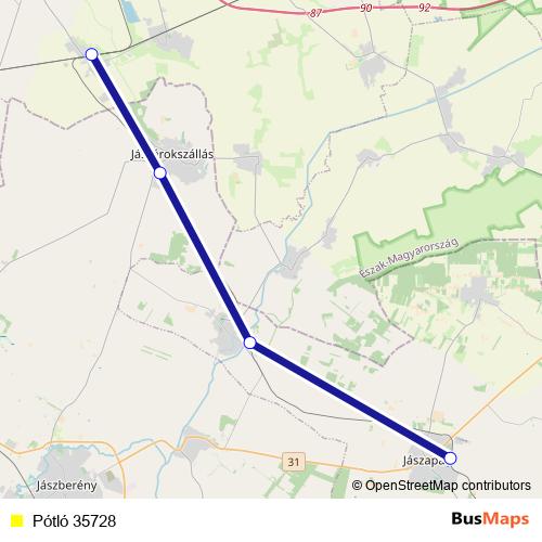 Pótló 35728 bus Line Map
