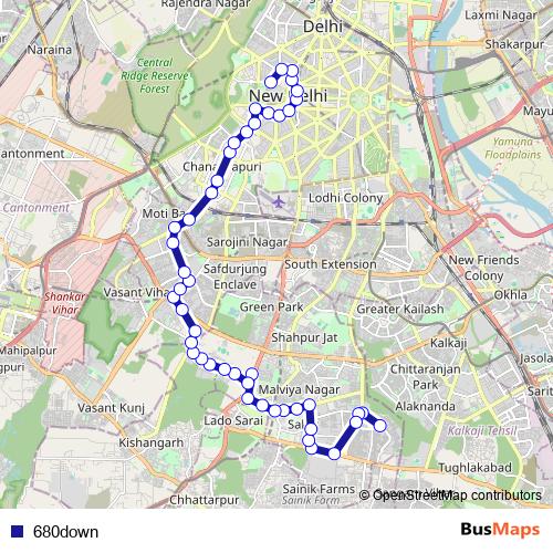 680down bus Line Map