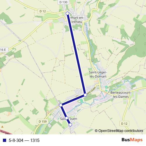 5-8-304 bus Line Map