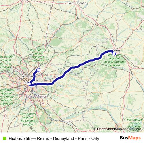 Flixbus 756 bus Line Map