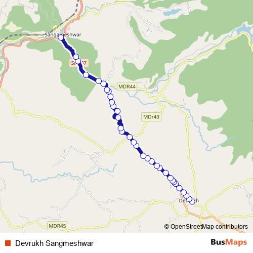 Devrukh Sangmeshwar bus Line Map