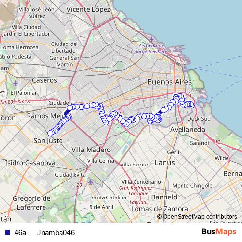 46a bus Line Map