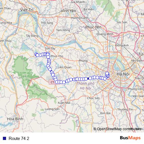 Route 74 2 bus Line Map