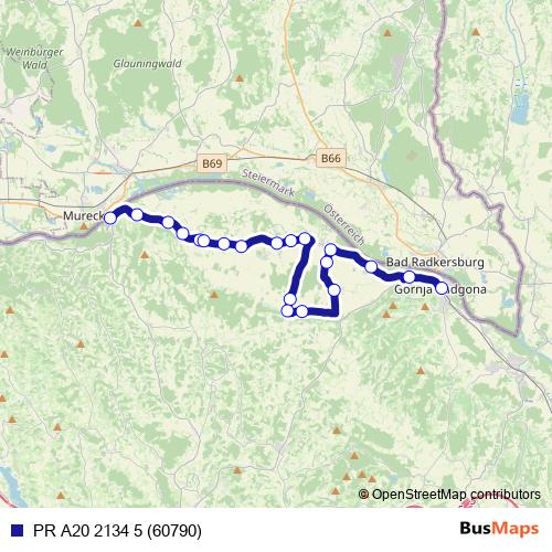 PR A20 2134 5 (60790) bus Line Map