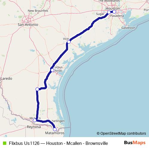 Flixbus Us1126 bus Line Map