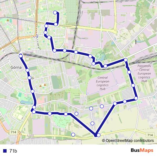71b bus Line Map