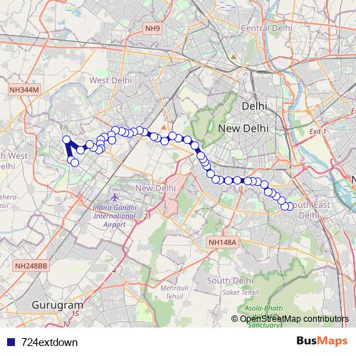 724extdown bus Line Map