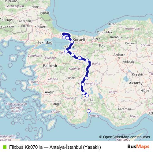 Flixbus Kk0701a bus Line Map