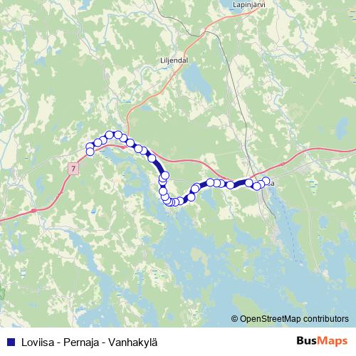 Loviisa - Pernaja - Vanhakylä bus Line Map
