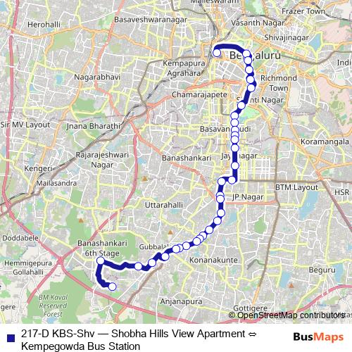 217-D KBS-Shv bus Line Map