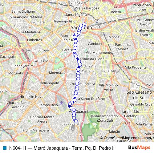 N604-11 bus Line Map