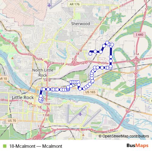 18-Mcalmont bus Line Map