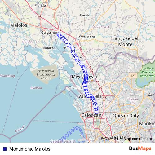 Monumento Malolos bus Line Map