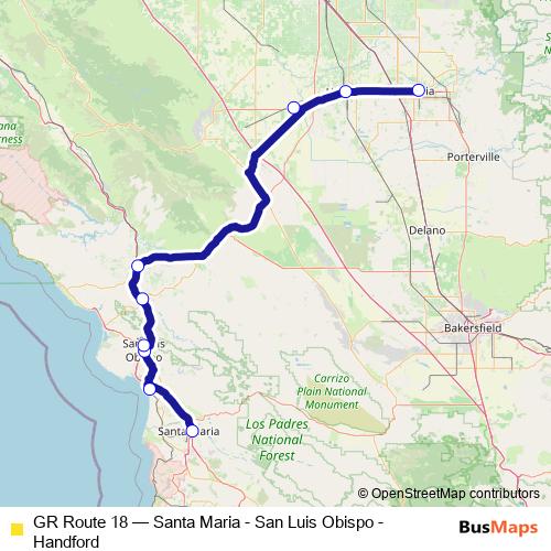 GR Route 18 bus Line Map