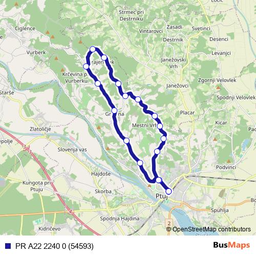 PR A22 2240 0 (54593) bus Line Map