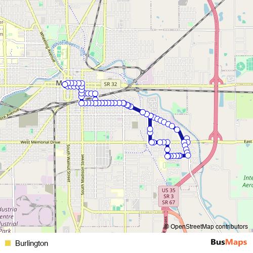 Burlington bus Line Map