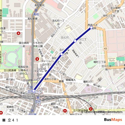立４１ bus Line Map