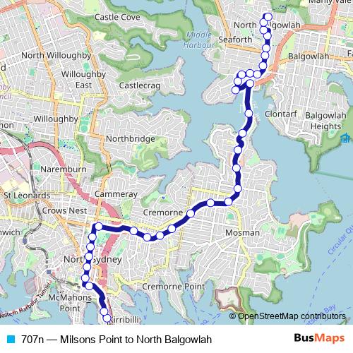 707n bus Line Map