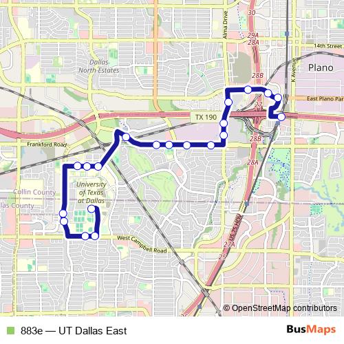 883e bus Line Map