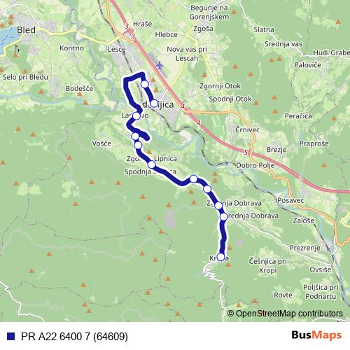 PR A22 6400 7 (64609) bus Line Map