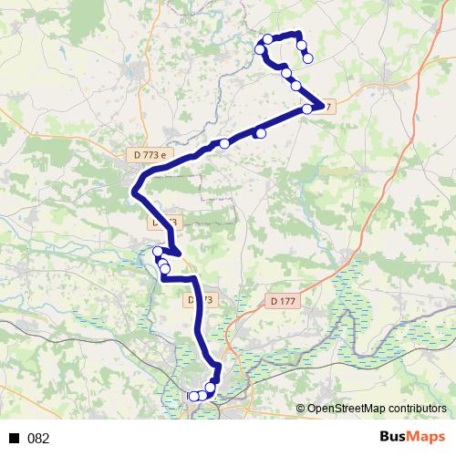 082 bus Line Map