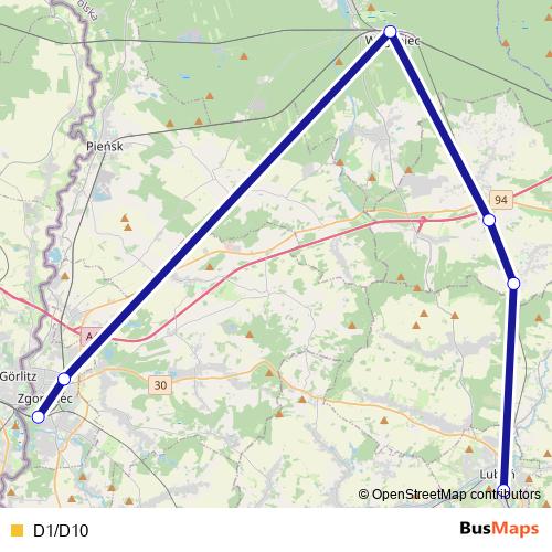D1/D10 rail Line Map