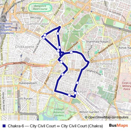 Chakra-6 bus Line Map