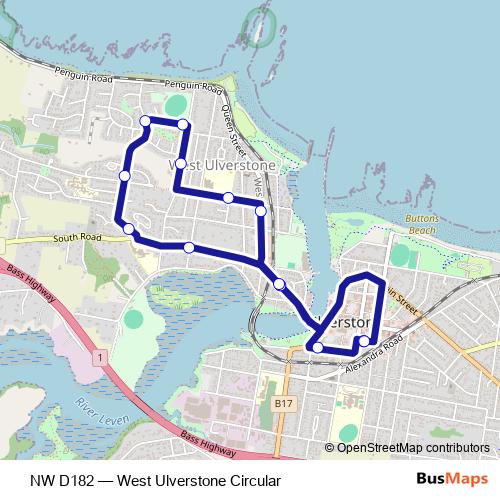 NW D182 bus Line Map